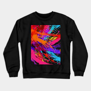 Multicolored Abstract Painting Design Crewneck Sweatshirt